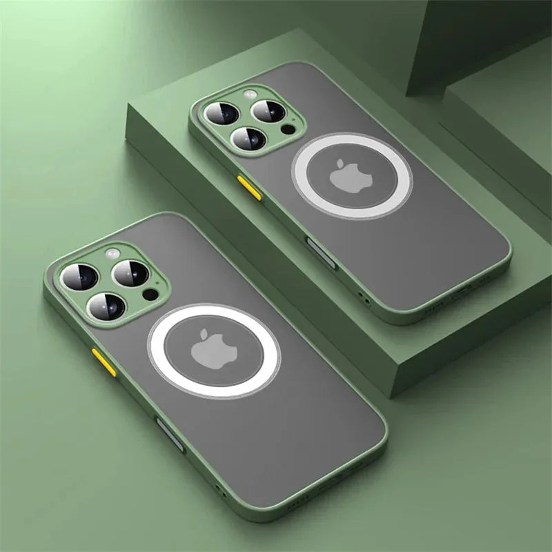 MagSafe Luxury Armor Case – iPhone 17/16/15/14/13/12 (Shockproof, Wireless Charging)