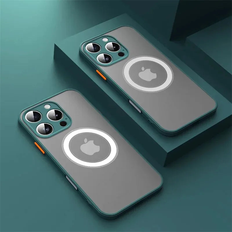 MagSafe Luxury Armor Case – iPhone 17/16/15/14/13/12 (Shockproof, Wireless Charging)