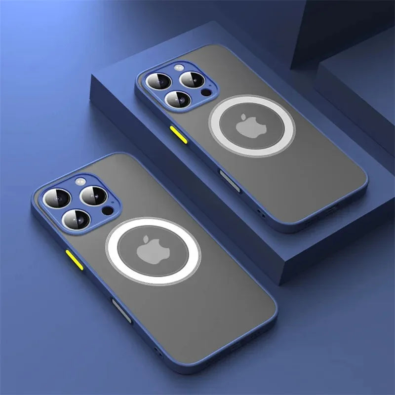 MagSafe Luxury Armor Case – iPhone 17/16/15/14/13/12 (Shockproof, Wireless Charging)