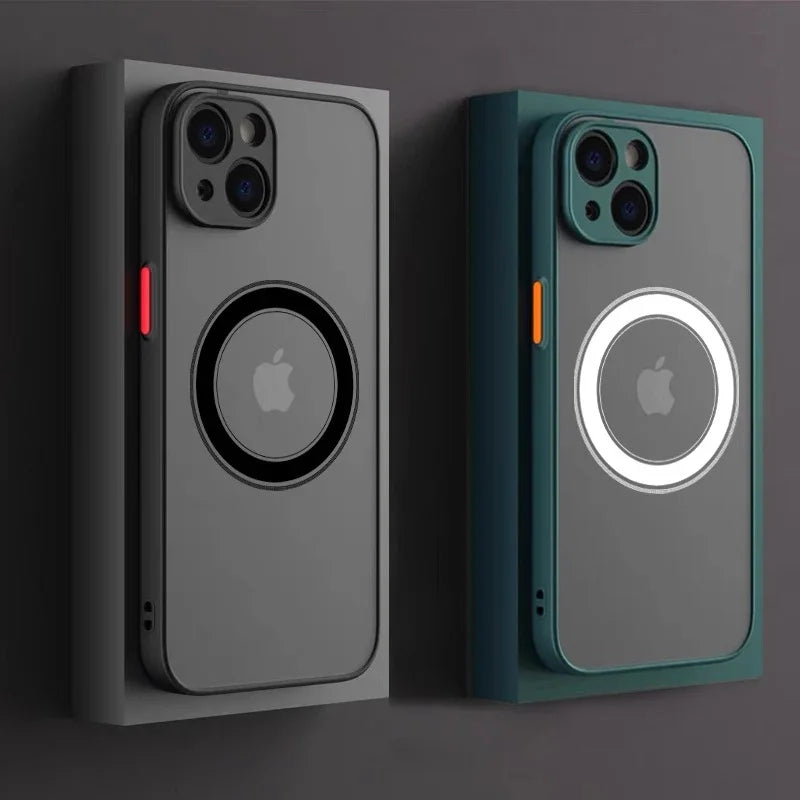 MagSafe Luxury Armor Case – iPhone 17/16/15/14/13/12 (Shockproof, Wireless Charging)