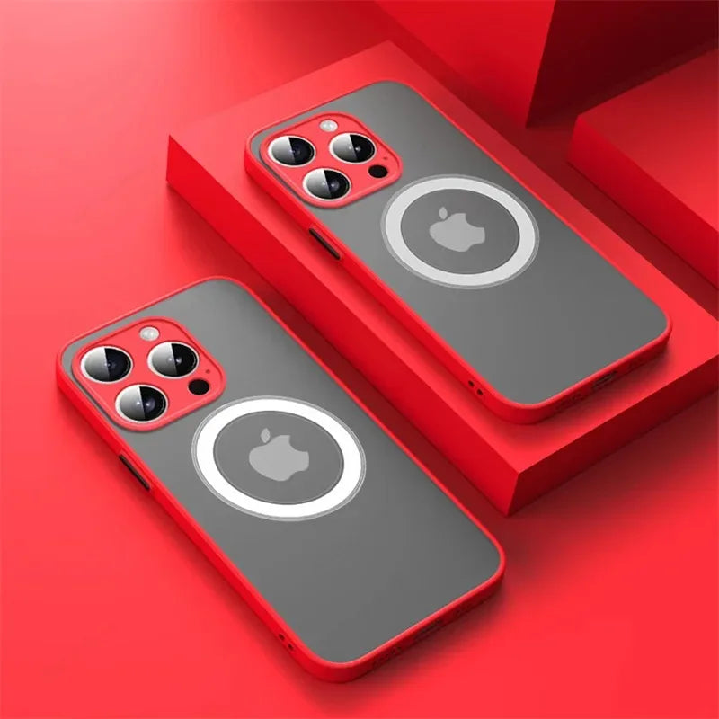 MagSafe Luxury Armor Case – iPhone 17/16/15/14/13/12 (Shockproof, Wireless Charging)